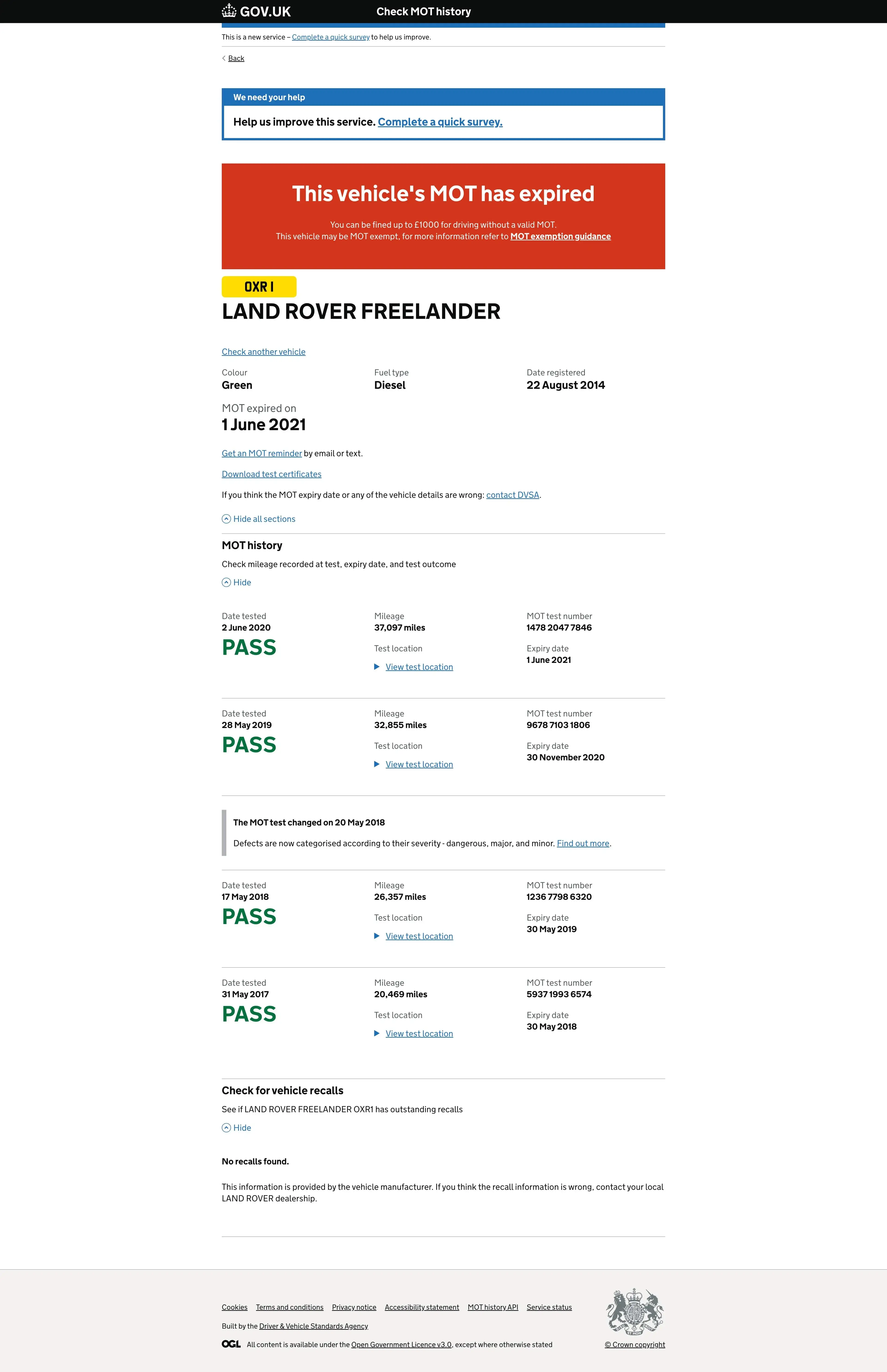 DVSA MOT Checker - Desktop version